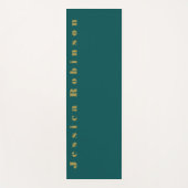 濃いティール（緑がかった色）無地の色 ヨガマット (正面)