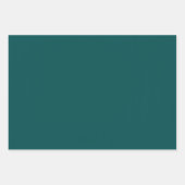 濃いティール（緑がかった色）無地の色 ラッピングペーパーシート (正面)