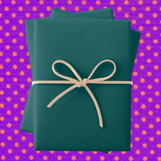 濃いティール（緑がかった色）無地の色 ラッピングペーパーシート