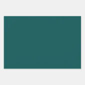 濃いティール（緑がかった色）無地の色 ラッピングペーパーシート (正面3)