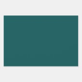 濃いティール（緑がかった色）無地の（色） ラッピングペーパーシート (正面)