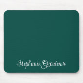 濃いティール（緑がかった色）緑と白の巻き毛 マウスパッド (正面)