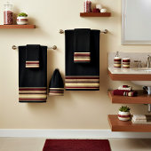 濃いテクスチャストライプのバスタオルのセット バスタオルセット