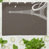 濃いトープ、茶色のダマスク;パリ キッチンタオル (折り畳み)