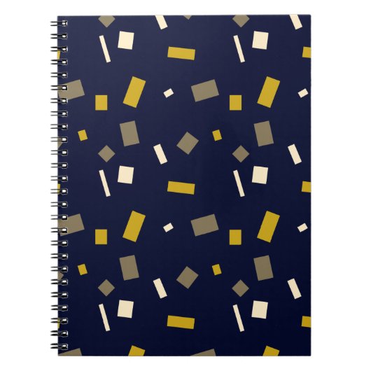 濃いネイビーブルーの抽象芸術グラデーション ノートブック (正面)