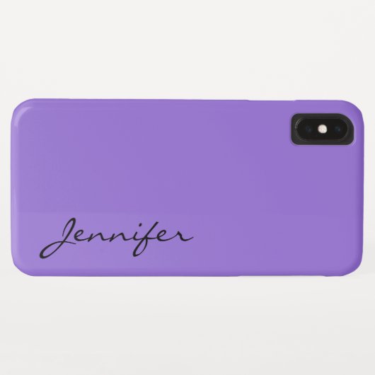 濃いパステル紫の背景色 Case-Mate iPhoneケース (裏面(横))