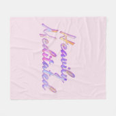 濃いピめい想ンククメイブアクアブルー フリースブランケット (正面(横))