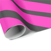 濃いピンクと白のゼブラストライプアニマルプリント ラッピングペーパー (ロールコーナー)