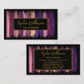 濃いピンクと紫のブラシストローク 名刺 (正面/裏面)