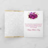 濃いピンクと紫の花の母の日 カード (内部)