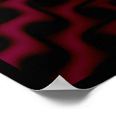 濃いピンクと黒の抽象芸術 ポスター (角)