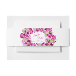 濃いピンクのストックフローラの結婚水色 招待状ベリーバンド