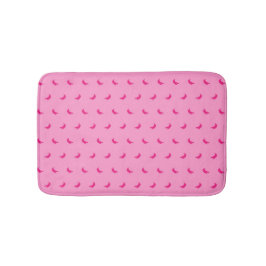 濃いピンクのバナナの小さなシルエット バスマット