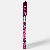 濃いピンクのフェイクグリッターがあなたのテキストを輝かせる Case-Mate iPhoneケース (裏面 / 右)