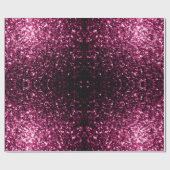 濃いピンクの光沢フェイクのあるグリッターきらめき ラッピングペーパー (フラット)