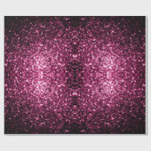 濃いピンクの光沢フェイクのあるグリッターきらめき ラッピングペーパー (フラット)