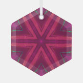 濃いピンクの星 ガラスオーナメント (正面)