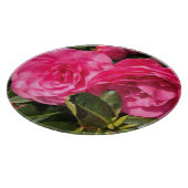 濃いピンクの椿の花 カッティングボード (角)