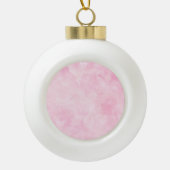 濃いピンクの水彩絵を描アーかわいらしトフェミニン セラミックボールオーナメント (正面)