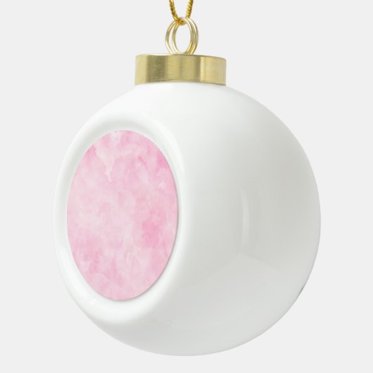 濃いピンクの水彩絵を描アーかわいらしトフェミニン セラミックボールオーナメント (右)