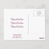 濃いピンクの渦巻き旋回：：ビジネス用はがきテンプレート ポストカード (裏面)