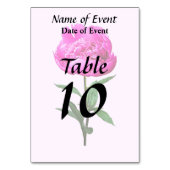 濃いピンクの牡丹 テーブルナンバー (正面)