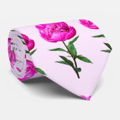 濃いピンクの牡丹 ネクタイ (ロール)