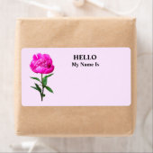 濃いピンクの牡丹 ラベル (インサイチュ)