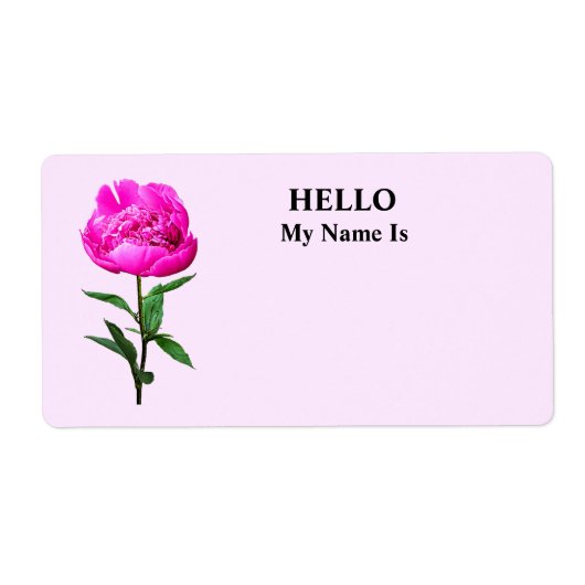 濃いピンクの牡丹 ラベル (正面)