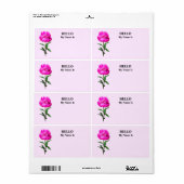 濃いピンクの牡丹 ラベル (フルシート)