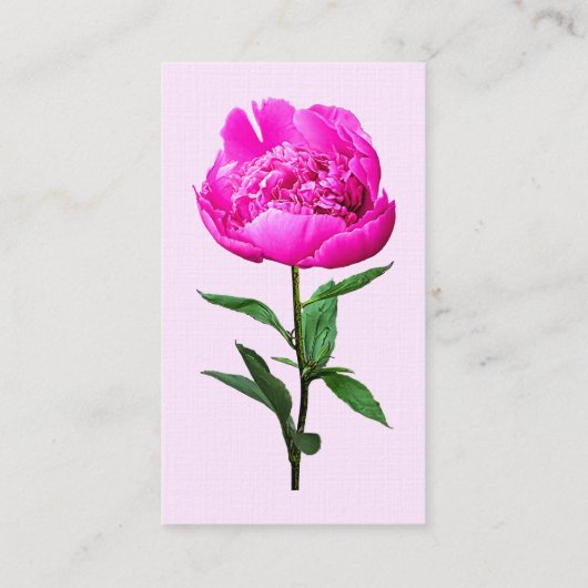 濃いピンクの牡丹 名刺 (裏面)