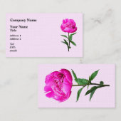 濃いピンクの牡丹 名刺 (正面/裏面)