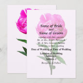濃いピンクの牡丹 招待状 (正面/裏面)