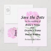 濃いピンクの牡丹 案内ポストカード (正面/裏面)