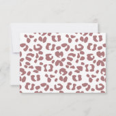濃いピンクの白パーソナライズされたヒョウ柄 サンキューカード (裏面)