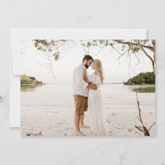 濃いピンクの素材フローラフレームの水彩風景 招待状 (裏面)