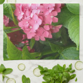 濃いピンクの紫陽花 キッチンタオル (折り畳み)