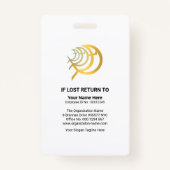 濃いピンクの線の柱のスタッフナース写真ID バッジ (裏面)