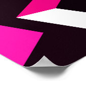 濃いピンクの菱形：グラデーション抽象芸術 ポスター (角)