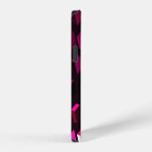 濃いピンクの菱形:グラデーション抽象芸術 iPhoneケース (右側面)