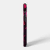 濃いピンクの菱形:グラデーション抽象芸術 iPhoneケース (左側面)