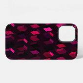 濃いピンクの菱形:グラデーション抽象芸術 iPhoneケース (裏面横)