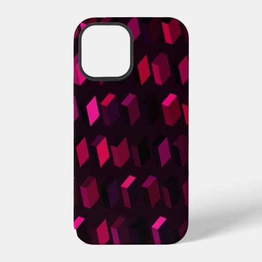 濃いピンクの菱形:グラデーション抽象芸術 iPhoneケース (裏面)