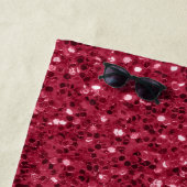 濃いピンクの赤いマゼンタのスパークフェイクルモノグラム ビーチタオル (インサイチュ)