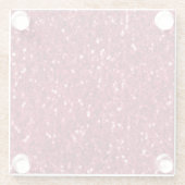 濃いピンクの赤いマゼンダフェイクのきらめきグリッター ガラスコースター (裏面)