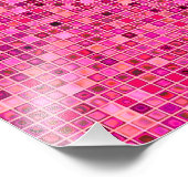 濃いピンクの「水」モザイクタイルのパターンの色合い フォトプリント            (角)