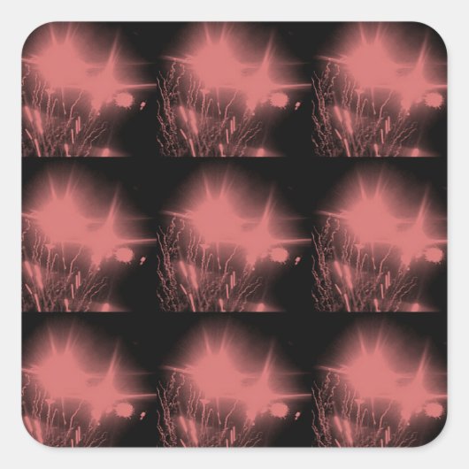濃いピンク火花の正方形のステッカー スクエアシール (正面)