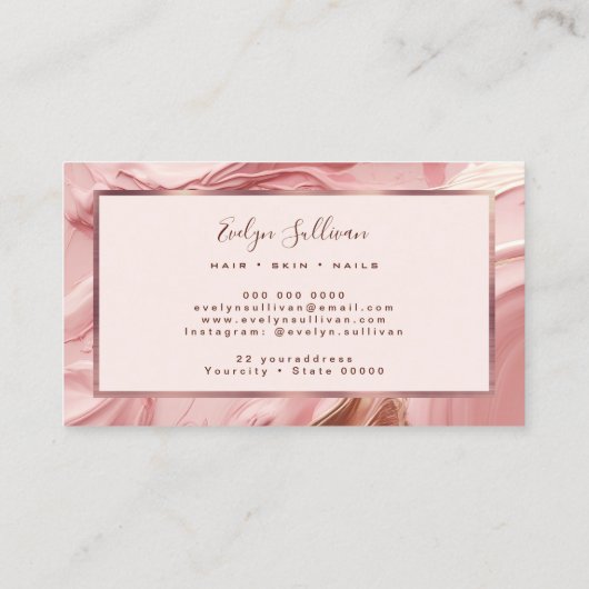 濃いピンク絵を描の名刺 名刺 (裏面)