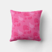 濃いピンク色のプリント クッション (裏面)