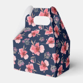 濃いピンク色の水彩パターン フェイバーボックス (裏面サイド)